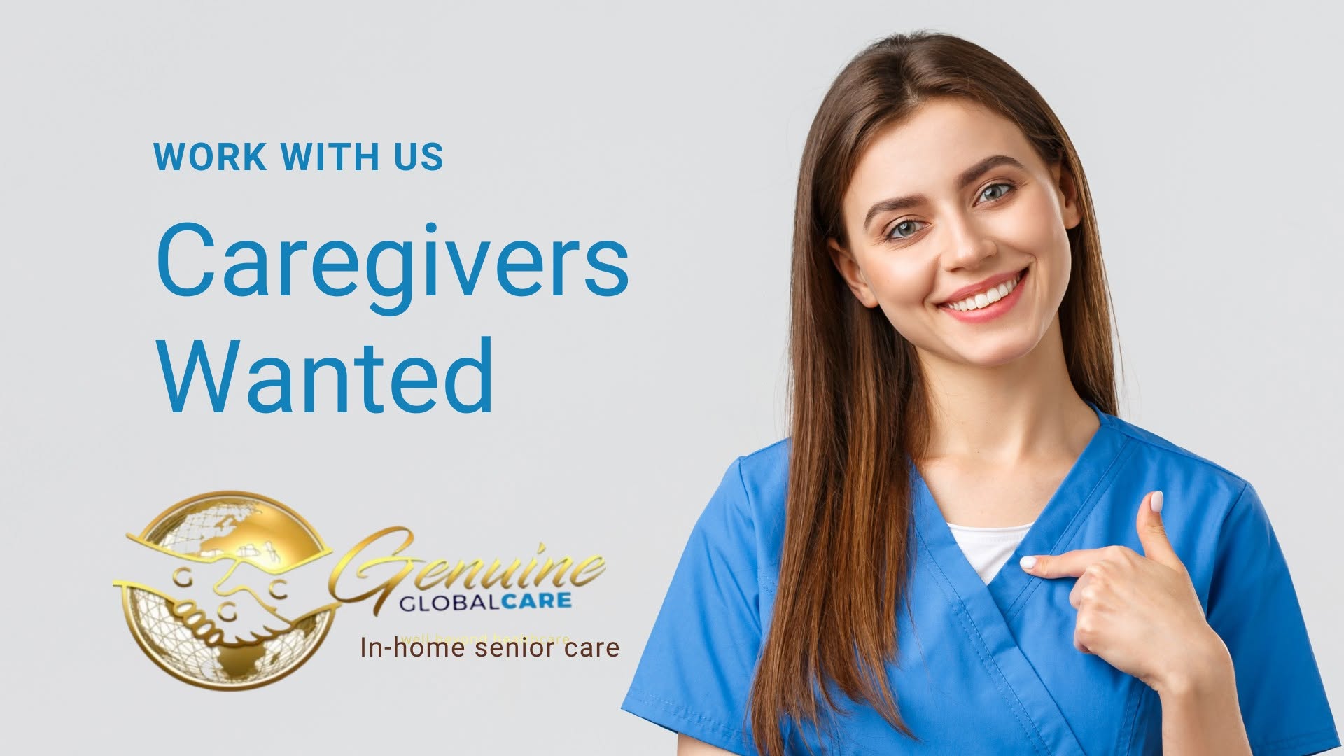 Genuine Global Care caregiver recruitment social media graphic