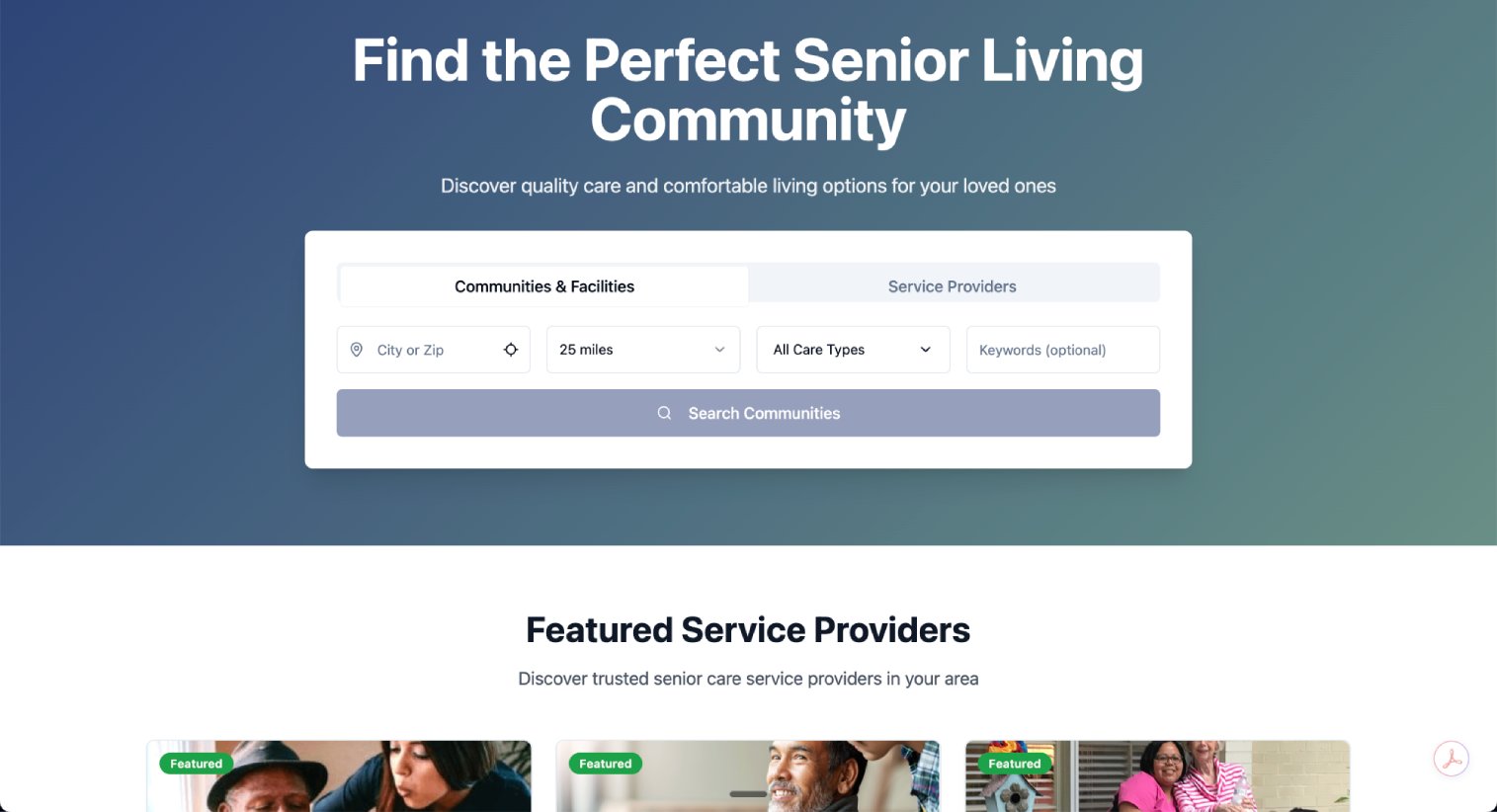 Senior Living Choices website designed by KGY Digital