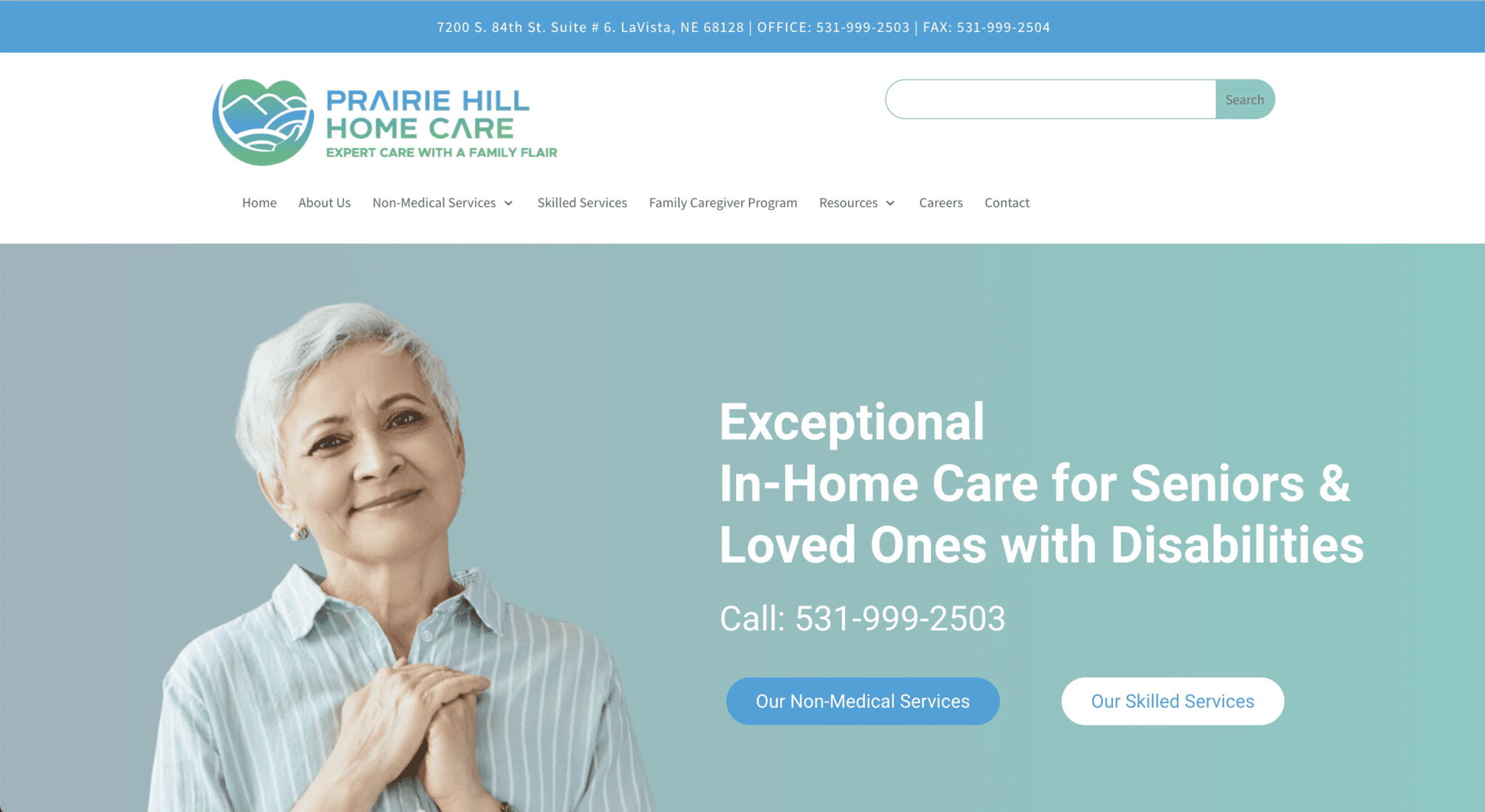 Prairie Hill Home Care website designed by KGY Digital