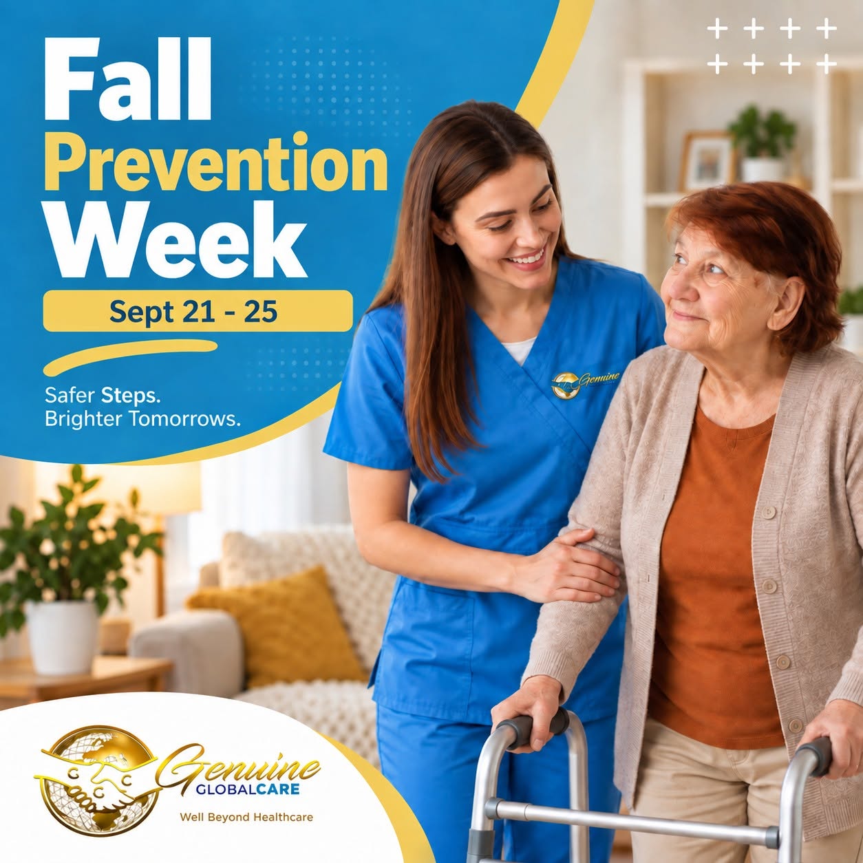 Genuine Global Care Fall Prevention Week social media graphic