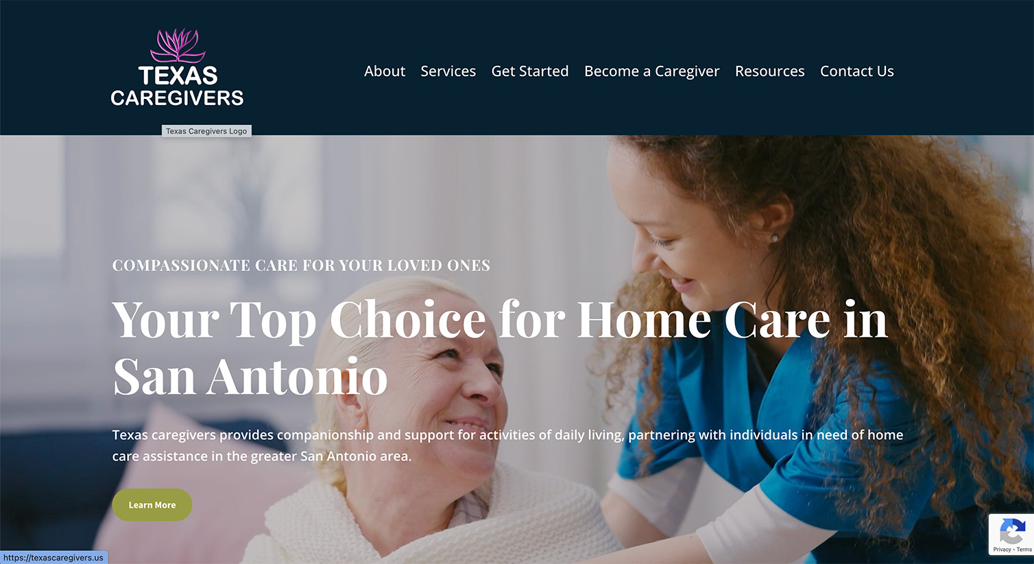 Texas Caregivers website designed by KGY Digital