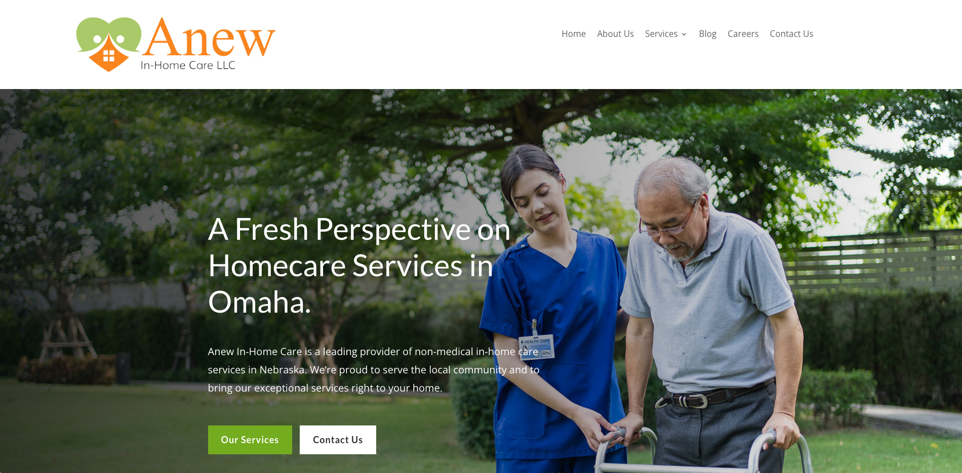 Anew In-Home Care website designed by KGY Digital